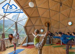 China Custom Glamping Camping Shelter Geodesic Dome House Tent For Wedding Venue/Yoga Studio wholesale