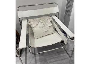 China Nordic White Metal Frame Lounge Chair Surface Polishing wholesale