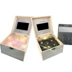 Christmas Gift Screen Wooden Lcd Video Flower Box Brochure hd 7inch screen video