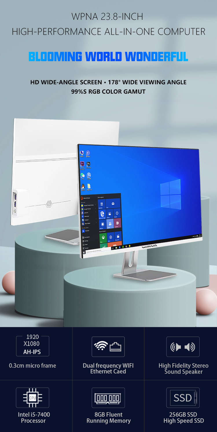 23.8 Inch Core I5 11th Generations Desktop Computer Gaming Pc Full Setup All In One Computer