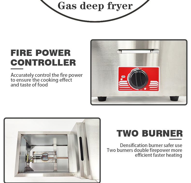 Stainless Steel Temperature Mini Electric Gas Deep Fryer for Commercial Restaurant