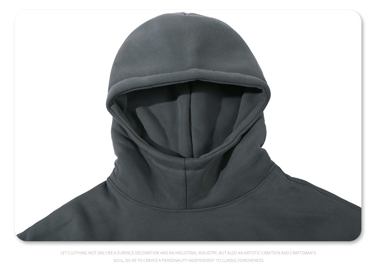 Puff Print Men'S Two Tone Hoodie High Weight Warm Fleece Pullover Hoodie Drop Shoulder