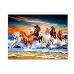 Running Black Horses Image 3D Lenticular Pictures For Advertisement