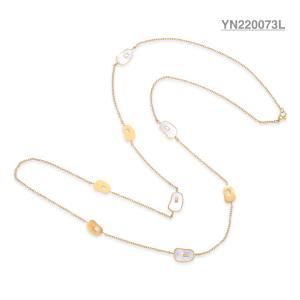 China 60CM Stainless Steel Designer Jewelry Long Pendant Gold Stacking Necklace wholesale