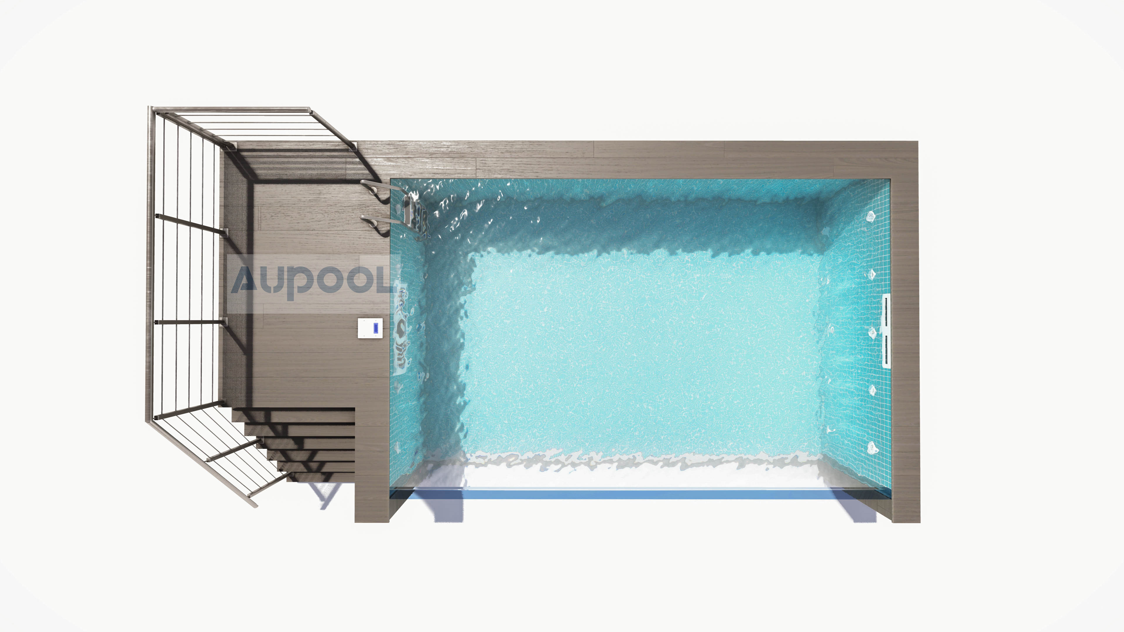 Acrylic Sheet Aupool Frame Swimming Pool with Jade Inlaid Marble Surface Material