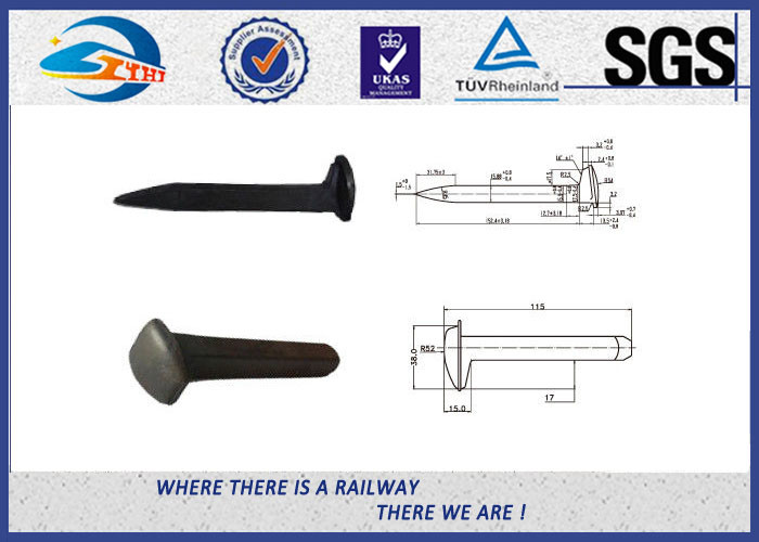 Special Railroad Track Spikes Rail Fastening Grade 4.8 Black Lock Spike
