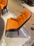 Gelaimei Gray Wooden Hotel Chairs Button Back Chair Customized