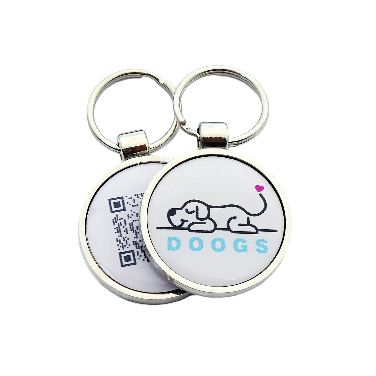 Soft Enamel Zinc Alloy Metal NFC QR Code Pet ID Tags Dog Tags