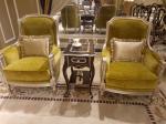 Carving Frame Royal Furniture Set Couch Wood And Fabric Sofa