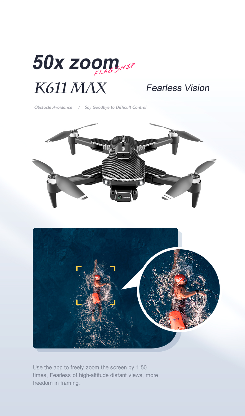 K818max 360 Degree Flip Drone Professional 4k Obstacle Avoidance Fpv Wifi Camera Electric for Intermediate Operators 122 g
