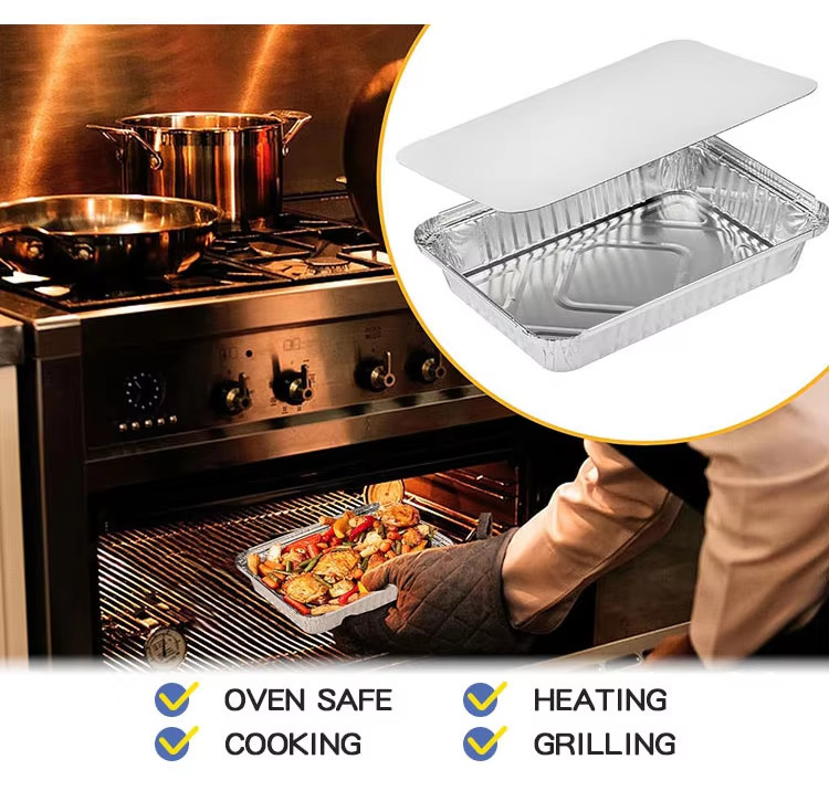Aluminum Foil Baking Tray Disposable Fast Food Box Take Away Container