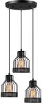 Industrial Vintage Pendant Lamps 3 X 40 W / Metal Caged Vintage Hanging Pendant