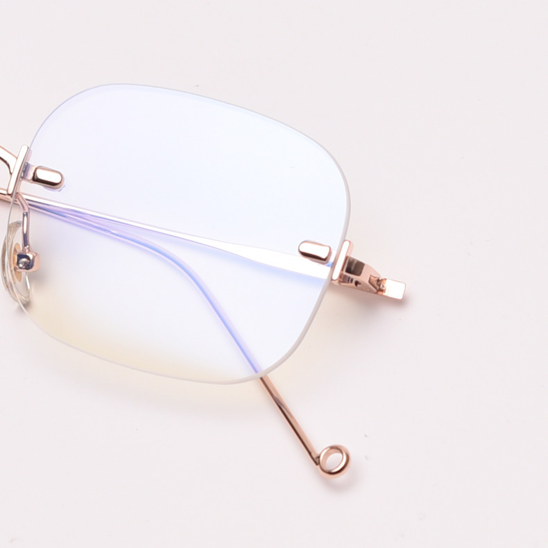 Flat Mirror Ladies Street Shooting Square Frameless Glasses Trendy 130MM