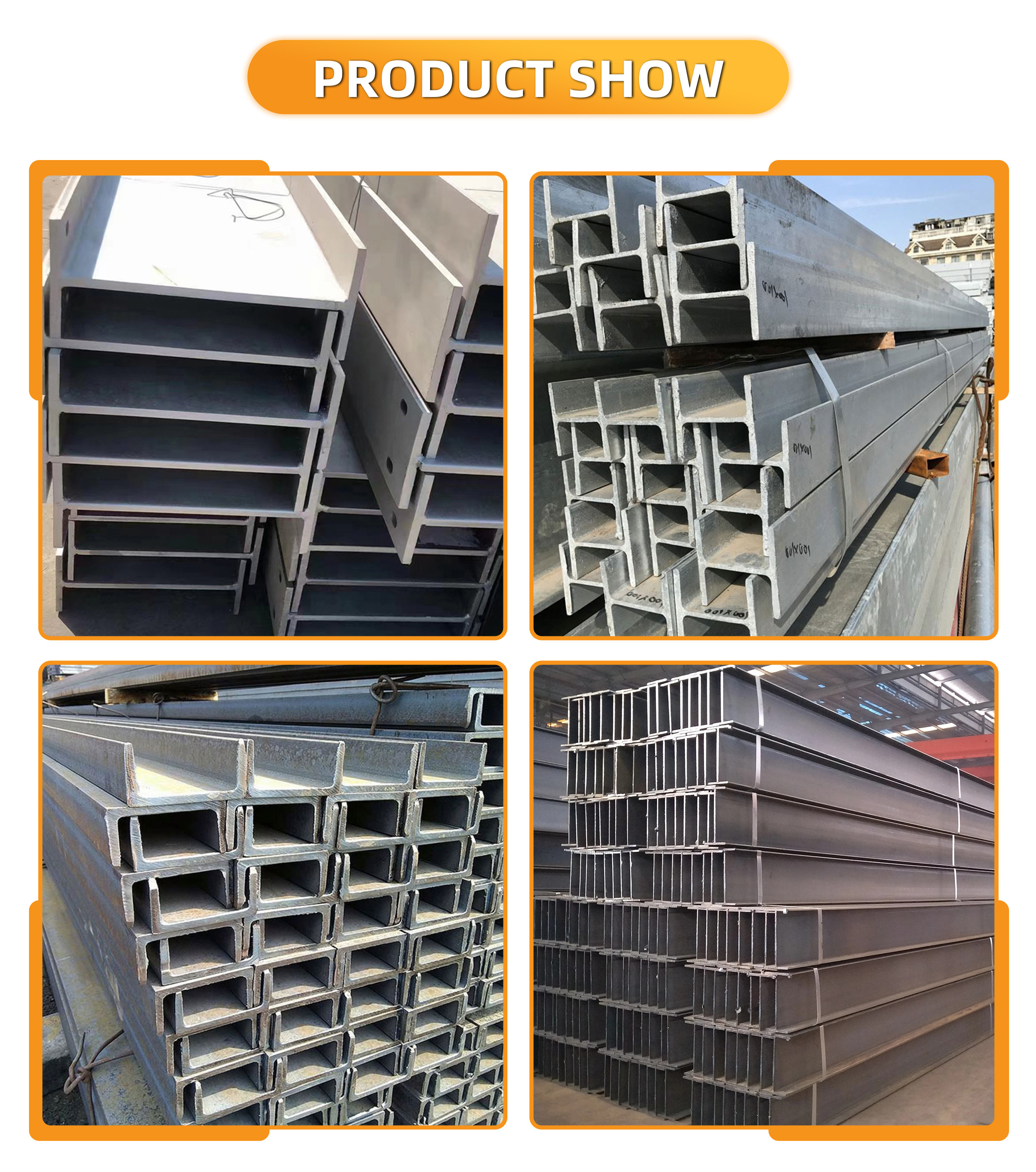 304 A36 Stainless Steel Beams Metal Hot Rolled H Beam For Building Materials