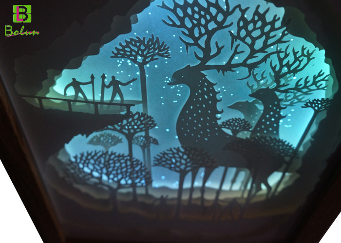 Silhouette Shadow Box Faint Light Fairy Tale Paper Embedded Backlit Music ABS