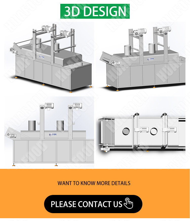 Electric Gas Puffed Automatic Food Processing Machines Automatic Chips Frying Machine