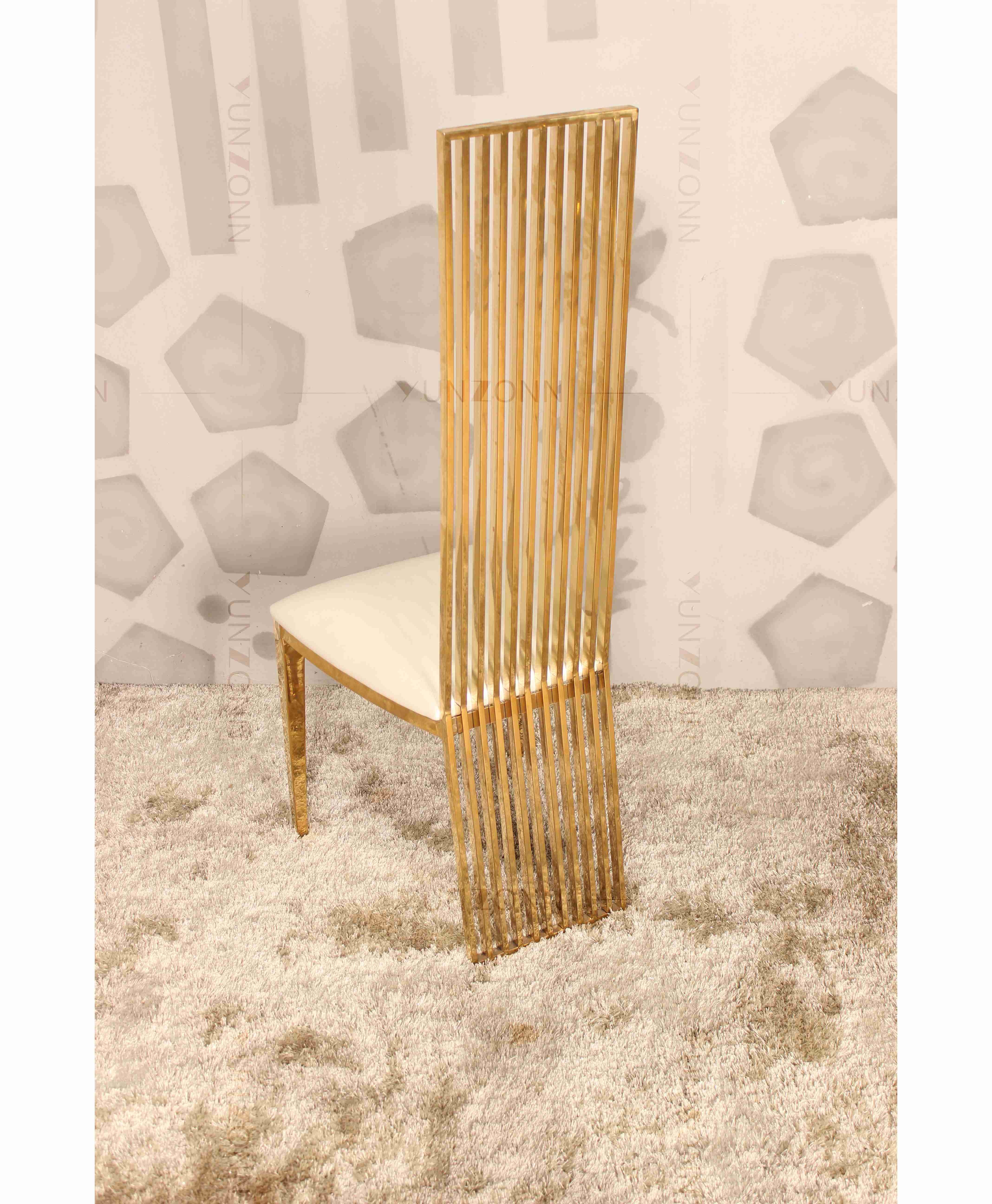 High Back Wedding Chair Gold luxury banquet chairs Stainless Steel Weight 200Kg