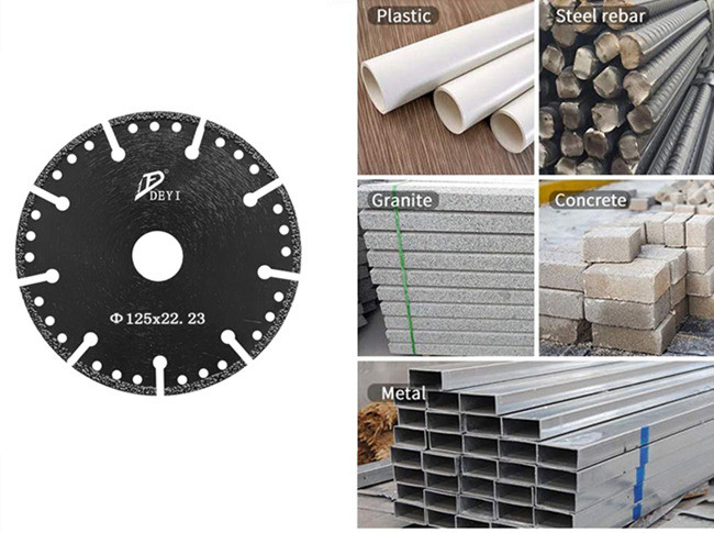 Vacuum Brazed 5 Inch Cutting Black Diamond Saw Blades 8mm Segment