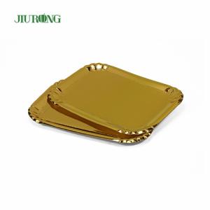 China Golden Square Biodegradable Food Plates Eco Friendly Kraft Paper OEM ODM wholesale