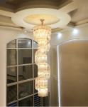 Luxury crystal chandelier duplex building hollow living room lamp large