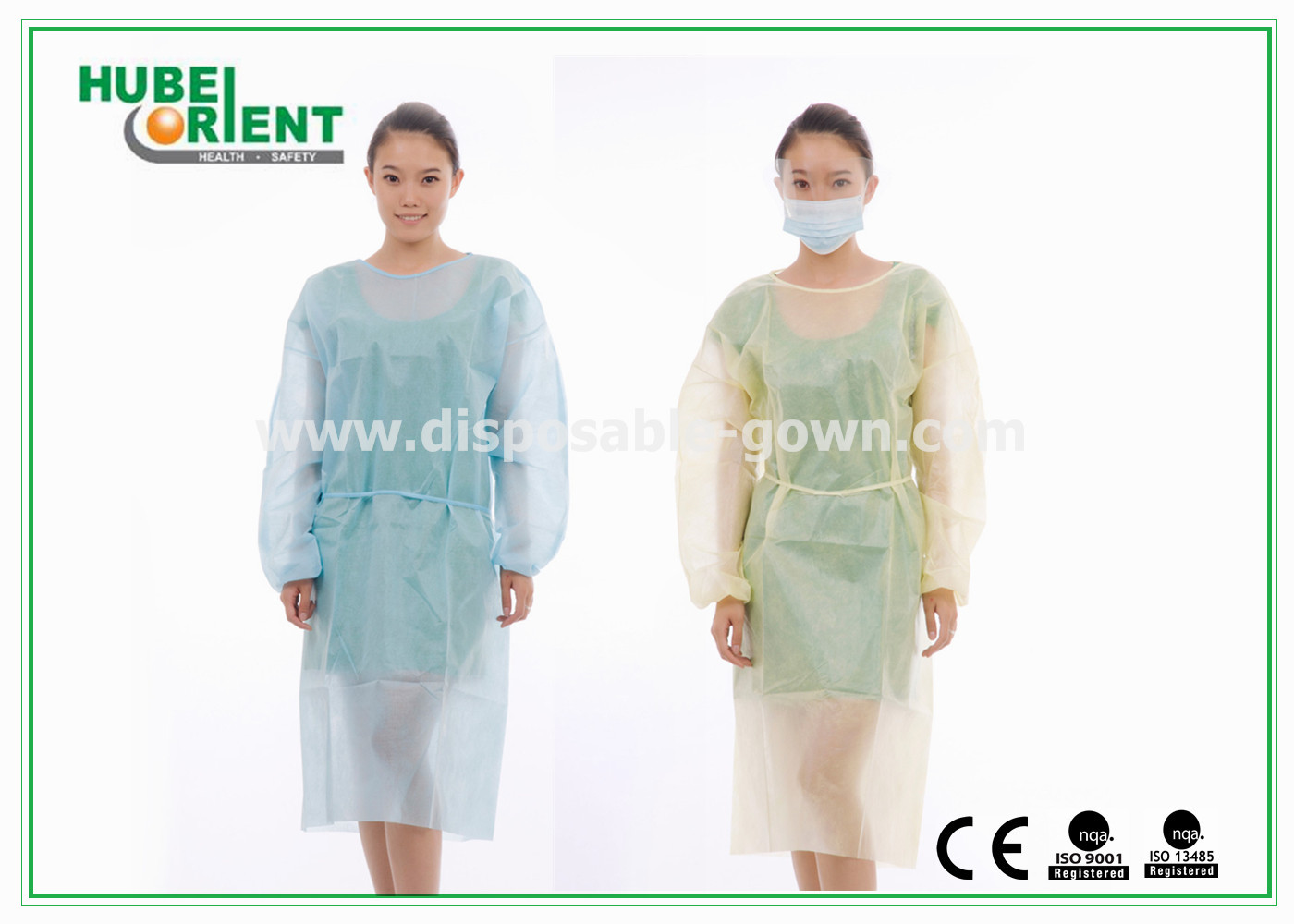 Glass Fiber Free Adjustable Wrist Disposable Isolation Gowns