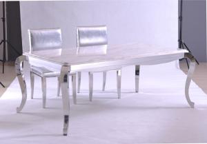 Western Style Luxury White Gloss Design Custom Made Dining Tables with Chairs