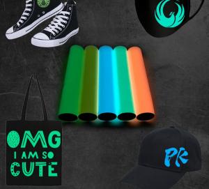 China Photoluminescent Puffs PU Thermo Film HTV Acrylic Dye Heat Transfer Film wholesale
