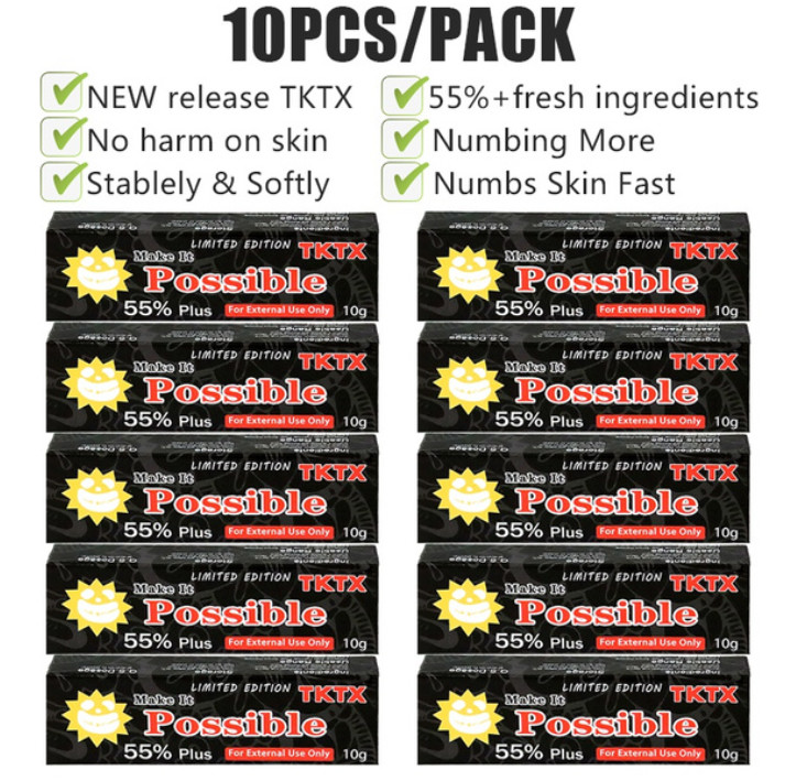 Possible TKTX Tattoo Numbing Cream Anesthetic Painless For Microneedling