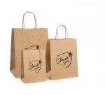 Varnishing Kraft Paper Handbag Recycled Brown Kraft Paper Bag SGS
