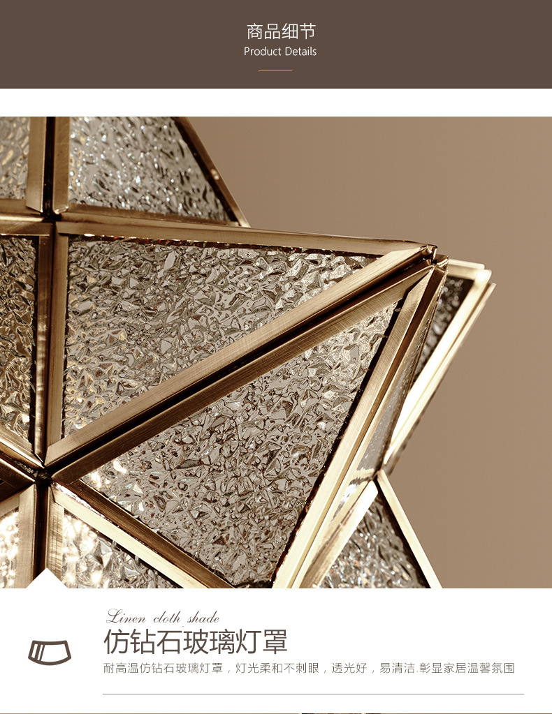 Nordic Led Pendant Lights Art Glass Start Geometric Pendant Lamp(WH-GP-170)