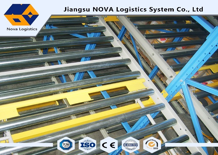 Metal Storage Roller Pallet Racking High Density For Supermarket Warehouse