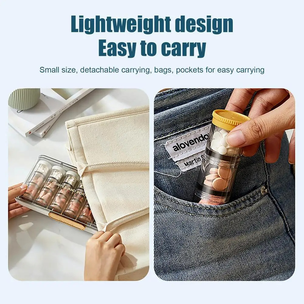 Weekly Pill Organizer 3 Times A Day 7 Day Pill Box With Separate Compartment Internal Box Threaded Knob Structure Large Medicine Organizer Box