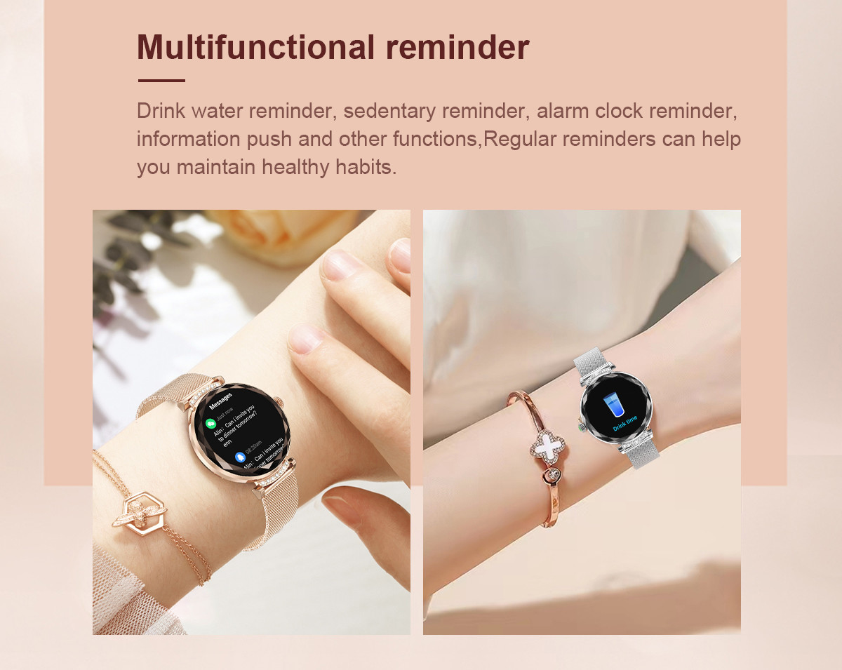 1.19" Women Amoled Display Smartwatch Bluetooth Calling For Android IOS Phones
