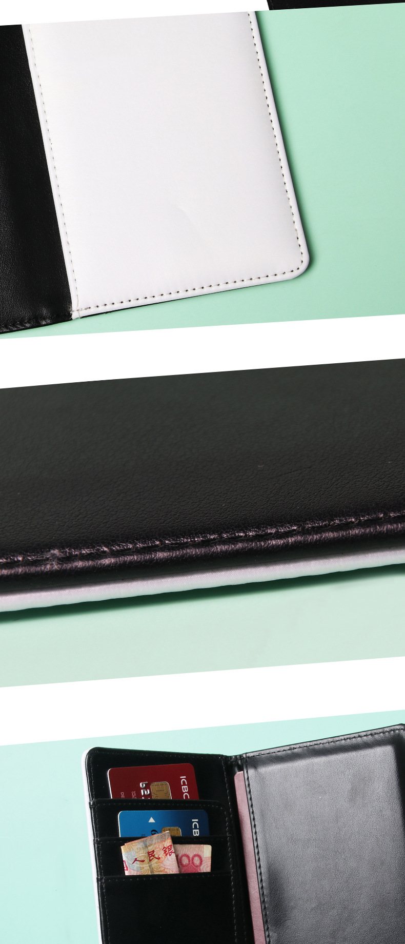 Others Pattern Type Blank Sublimation Travel Passport Holder with PU Leather Material