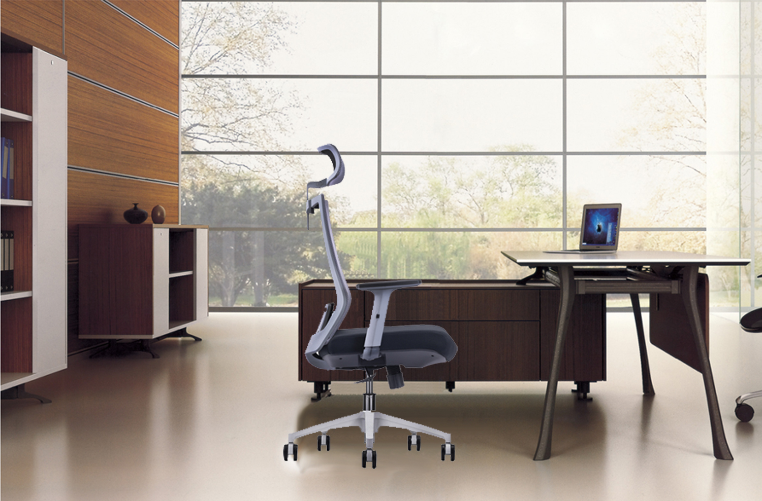 M890A Gray Adjustable Mesh Office Executive Chair 2D Armrest Ergonomic Luxury Office Chair
