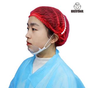 China Lightweight Red Disposable Nonwoven Cap Non Woven Clip Cap 18'' wholesale