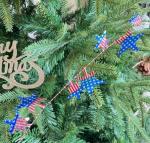 Big five-pointed star American flag decoration wreath Christmas tree ornament