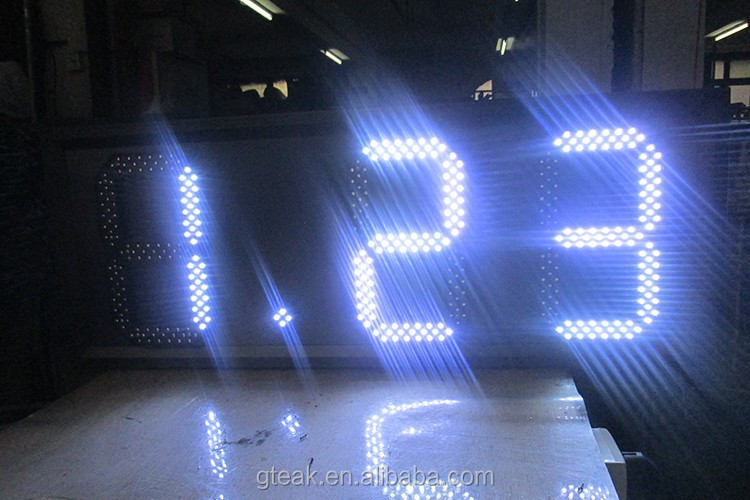 shenzhen guangzhou gas station price board red white blue green  7 segment digital led  gas price sign for gas station