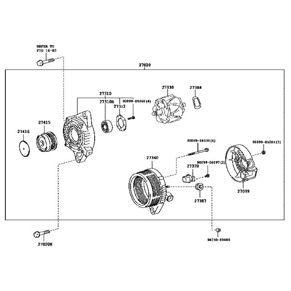 Replace/Repair AVENSIS ZRT271 2ZRFAE 27415-0T010 27415-0T011 Alternator Clutch Pulley