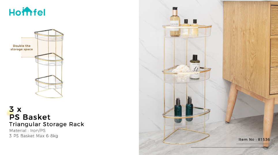 Standing Metal Corner Shelf Bathroom Caddy 3 Tiers Convenient Modern