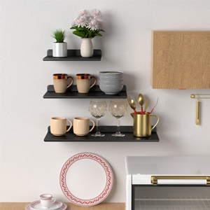 Floating Wall Shelf Modern Metal Decorative Display Rack Steel Frame Decorative Shelf