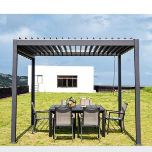 China 3.6mx4.2m Metal Roof Gazebo Villa Garden Landscape Leisure Shade Aluminium Pergola With Sides wholesale