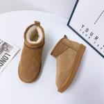 Winter Cowhide Snow Boots Plus Velvet Genuine Leather Short Boots Waterproof Non