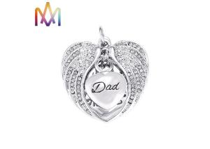 China Customized Waterproof Lead Free Heart Cremation Urn Necklace wholesale