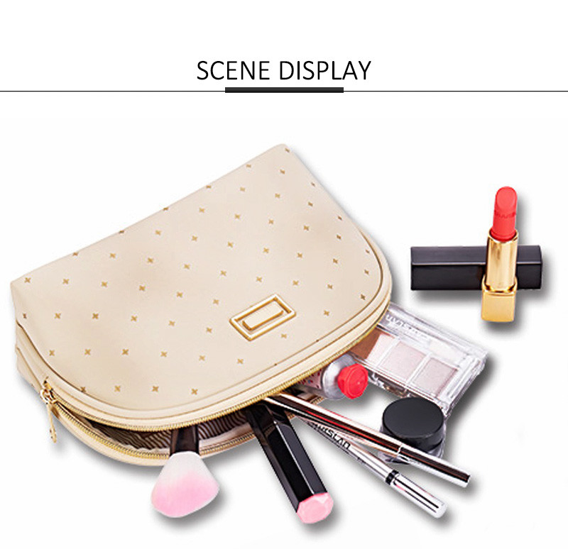 Polyester Customized Shell Shape Blue Toiletry Pouch Bag
