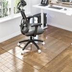 Industrial Grade Clear Tempered Glass Chair Mat 1/5" Thick 35" x 46" for