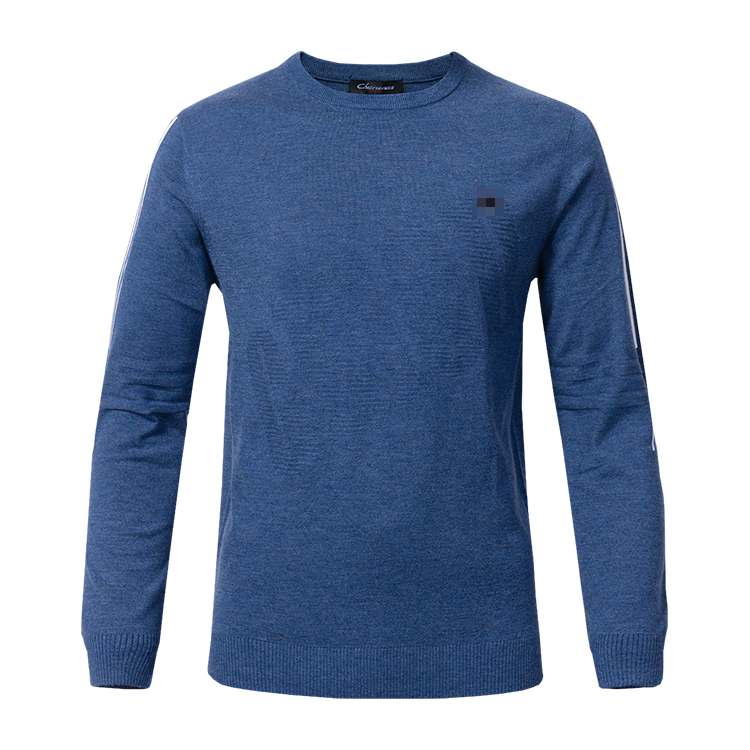 Crew Neck Knitted Mens Wool Pullover Sweaters Anti - Shrink For Autumn / Winter