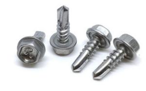 China Heat Treatment C1022 Steel Chipboard Wood Screws Self Drilling DIN7504K With EPDM Washer wholesale