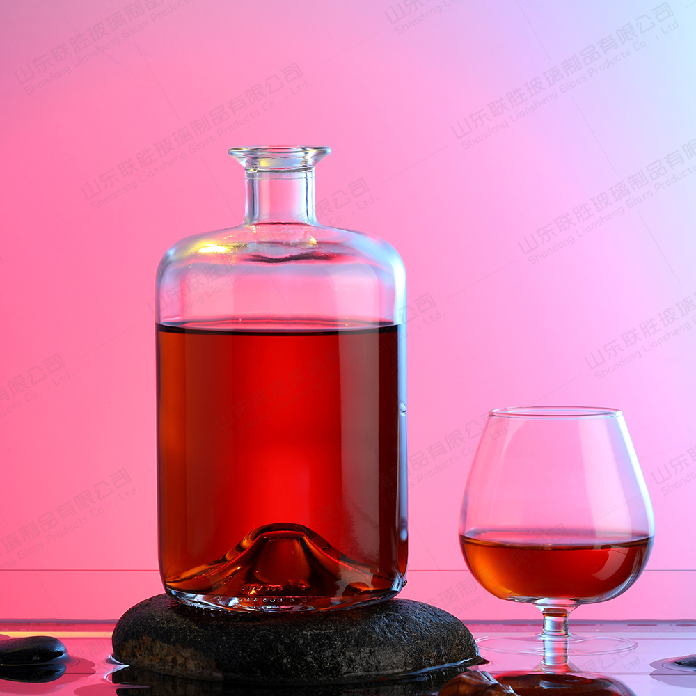 Clear Glass Juniper Whiskey Vodka Liquor Bottle 375ml 500ml with Custom Bottle Color