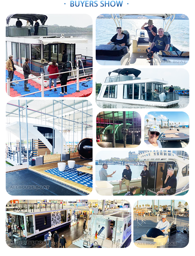 Luxury Aluminum Construction Floating Boat Hotel House Boat 11.5m Length
